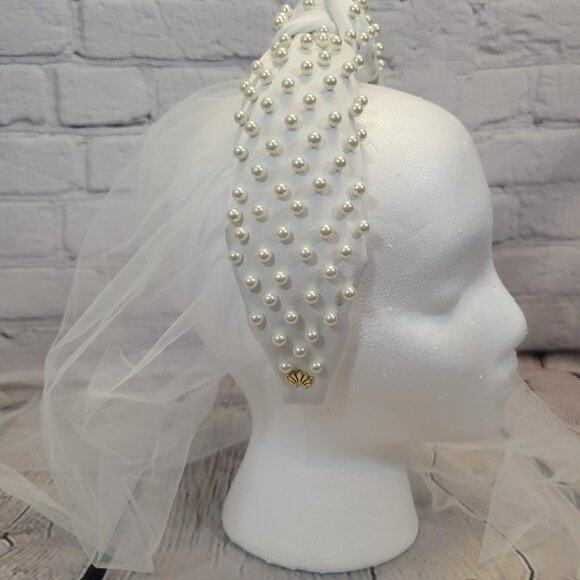 Lele Sadoughi Veil Imitation Pearl Satin Headband - Picture 7 of 9